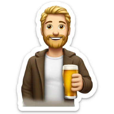homem com copo de cerveja  sticker
