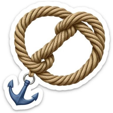a sailor knot a rope to a metal hook sticker