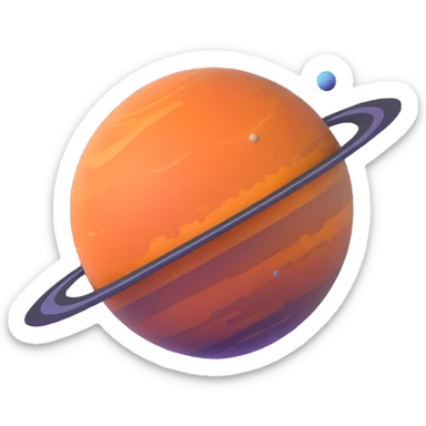 bright red Mercury planet sticker