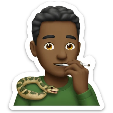 Guy smoking with rattlesnakes sticker