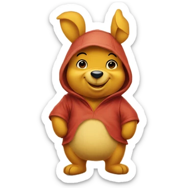 winnie the pooh in rabbit costume sticker