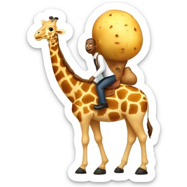 a real potato riding a giraffe  sticker