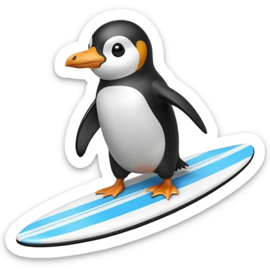 A surfing pinguin  sticker