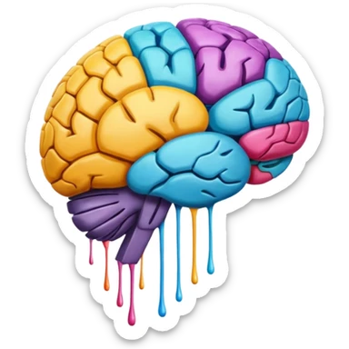 cerebro visto desde arriba con pintura sticker