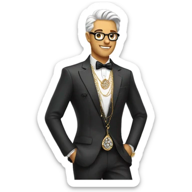 stylish gentleman with jewelry sticker