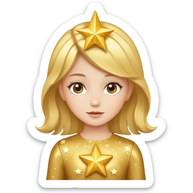 human girl dressed in a star costume sticker