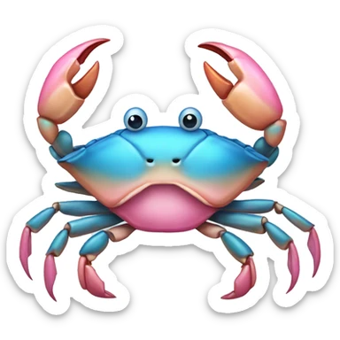 Blue crab with pink bow sticker