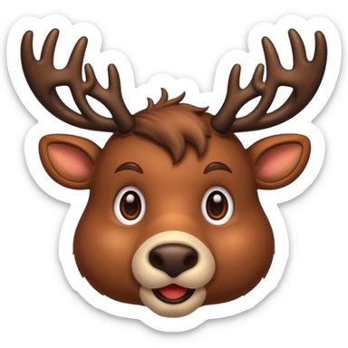 reindeer face sticker