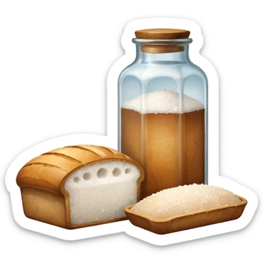 a one victorian bottle of salt and a loaf of bread sticker