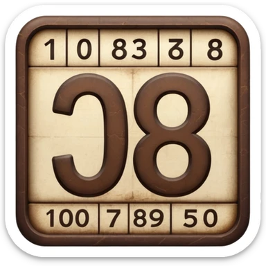 Dark brown Lottery Number sticker