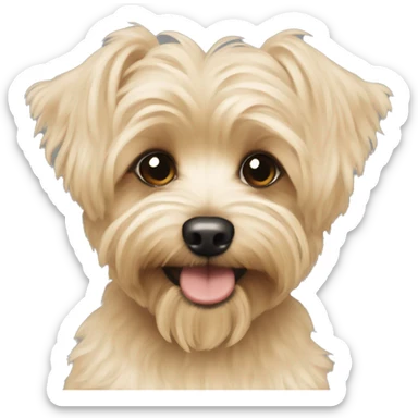 Cream colored Yorkipoo sticker