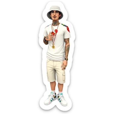 casual style with tattoos sticker