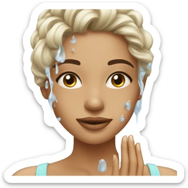 pretty woman washing face sticker