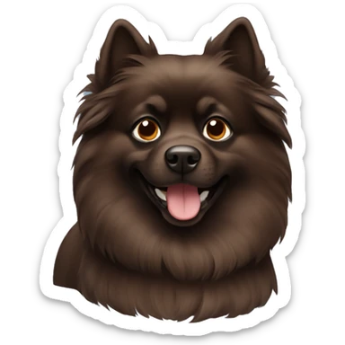Dark Brown pomerainian dog sticker