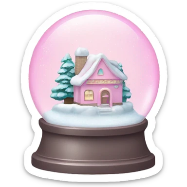 Pastel pink snow globe sticker