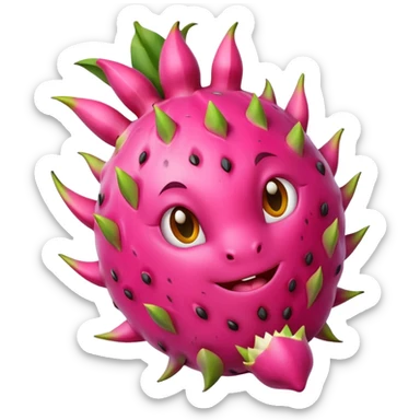 Dragon fruit emoji not spiny outside of dragonfruit  sticker