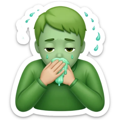 vomiting green sticker