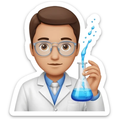 Crie emojis de uma farmacêutica mexendo com becker sticker
