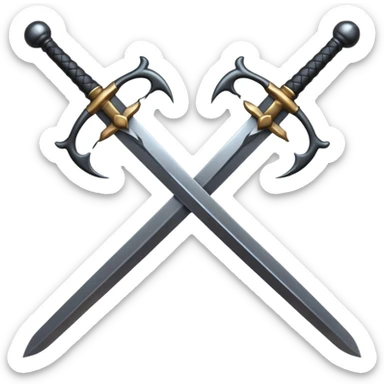 black crossed swords sticker