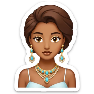 Brown-skinned beauty with jewelry sticker