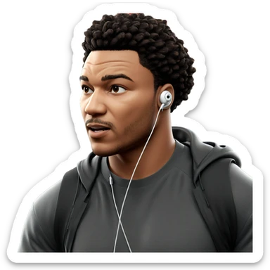 urban style with earphones sticker