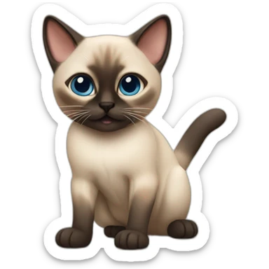 siamese cat playing sticker