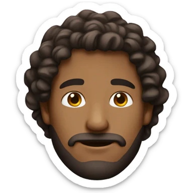 Generate an emoji of a brown haired man with middle length of curly hairs sticker