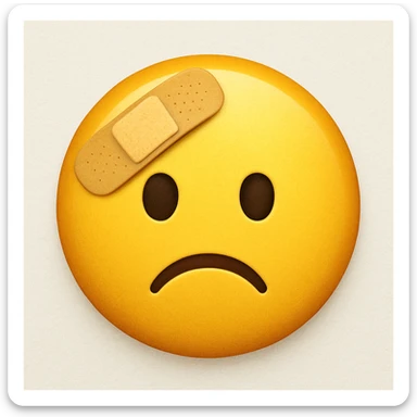 yellow face with bandage sticker