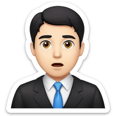 Black-haired male lawyer is surprised sticker