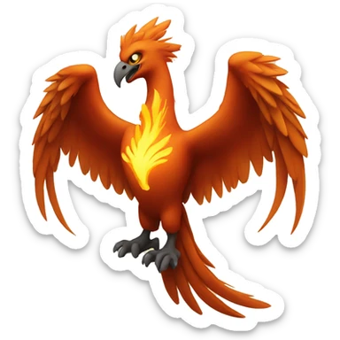 a phoenix with a scroll in its claws sticker