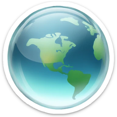 a transparent glass earth sticker