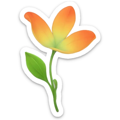 flower of 2d different colors sticker