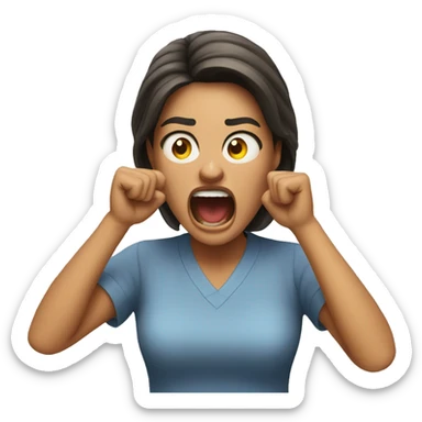 Woman yelling sticker