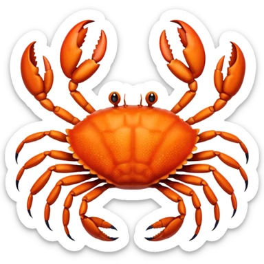 A crab with a total of eight legs sticker