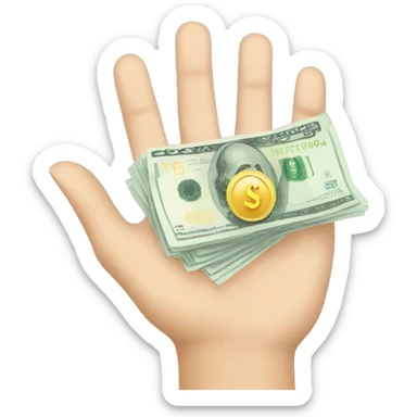 a hand with light skin and manicure holding euro money sticker