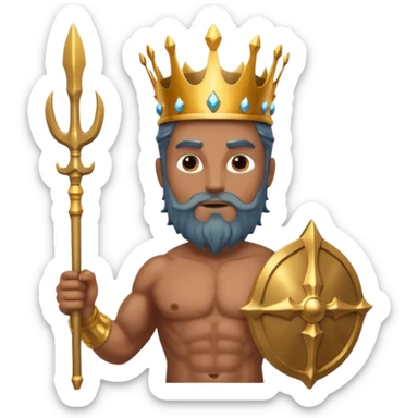 An emoji of the Greek god Poseidon sticker