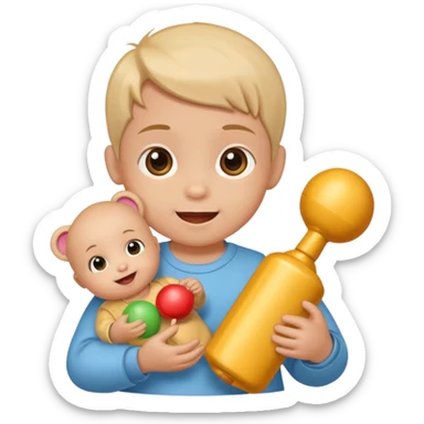 Make a baby holding a rpg sticker