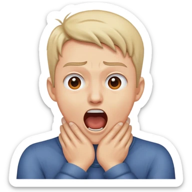 Person, screaming with hands crossed around their neck sticker