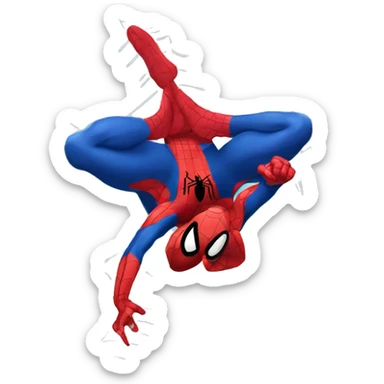 spiderman swining on a web sticker