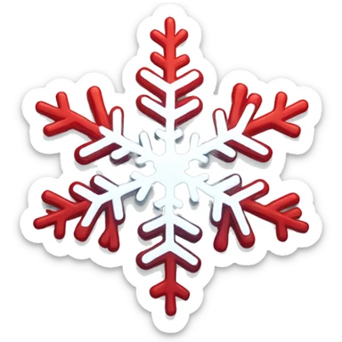 snowflake, red colors sticker