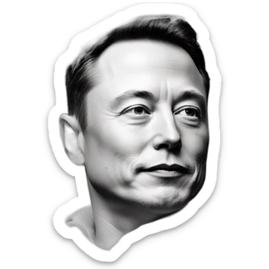 elon musk face on a quarter sticker