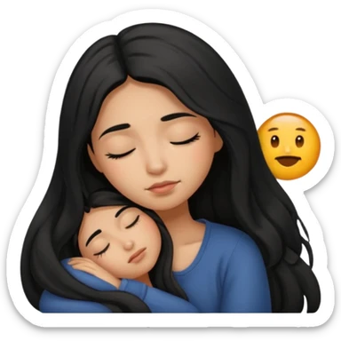 Portugal girl black long hair sleepy êtes sticker