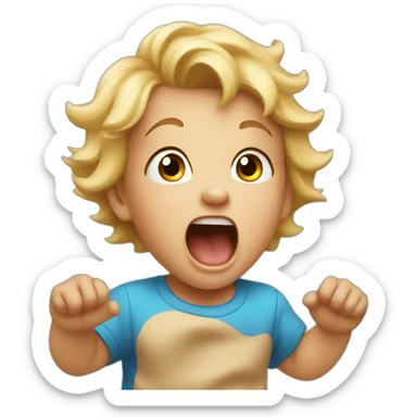 Screaming toddler sticker