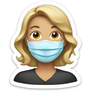 A mom with mask sticker