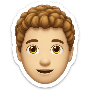 Garçon aux cheveux châtains et aux yeux marrons sticker