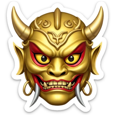make a gold oni mask sticker