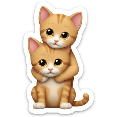 Two kittens hugging sticker