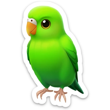 Green budgie sticker