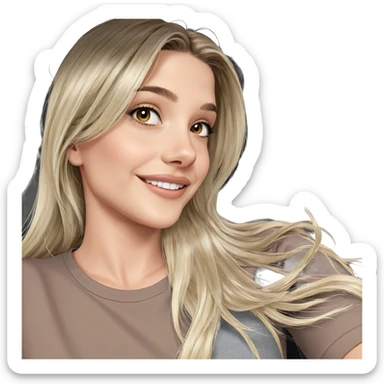 smiling girl with blonde hair sticker