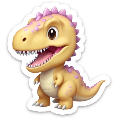 A cute, kawaii style pastel Tyrannosaurus rex with sharp teeth￼ sticker